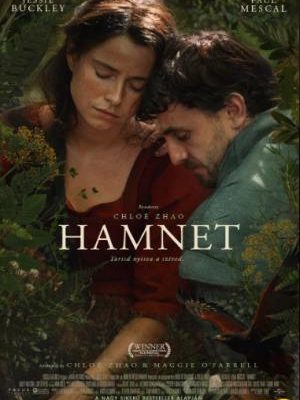 Hamnet (2025) hivatalos filmposzter – Jessie Buckley Agnesként és Paul Mescal William Shakespeare-ként Chloé Zhao gyász-drámájában