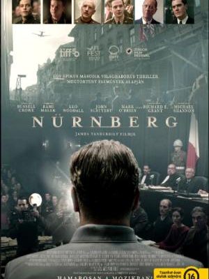 Nürnberg (Nuremberg, 2025) hivatalos filmposzter – Russell Crowe mint Hermann Göring és Rami Malek pszichiáter a nürnbergi perekben